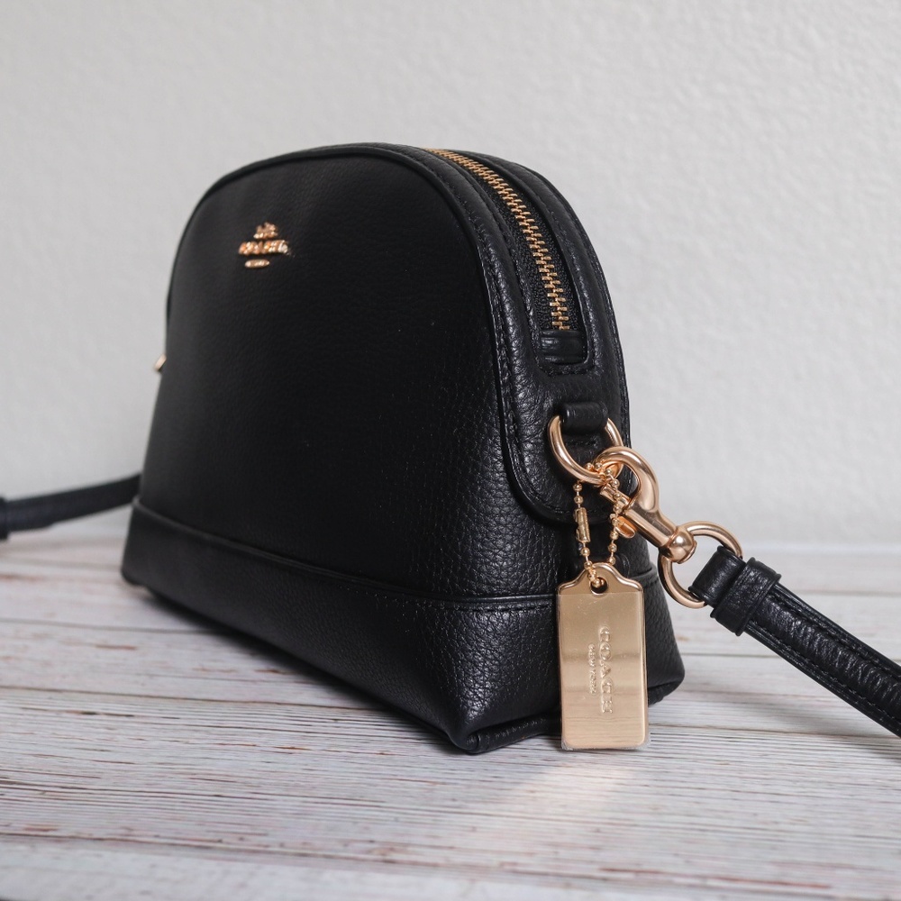 NWT Coach Leather Dome Crossbody in Black - Picture 4 of 8